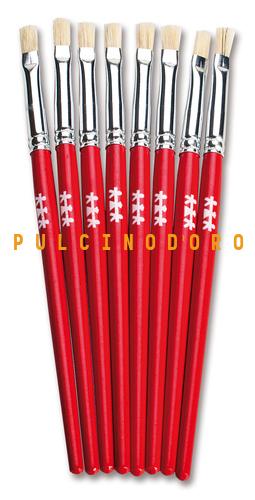 SET 8 PENNELLI PIATTI 5 MM SET 8 PENNELLI PIATTI 5 MM
