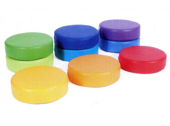 SET 12 POUF CERCHIO ARCOBALENO TINTA UNITA MOJE BAMBINO